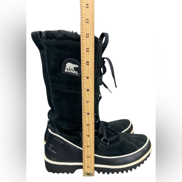 Sorel Joan of Arctic Tall Black Suede Waterproof Winter Snow Boots Womens Size 8 - Picture 8 of 10